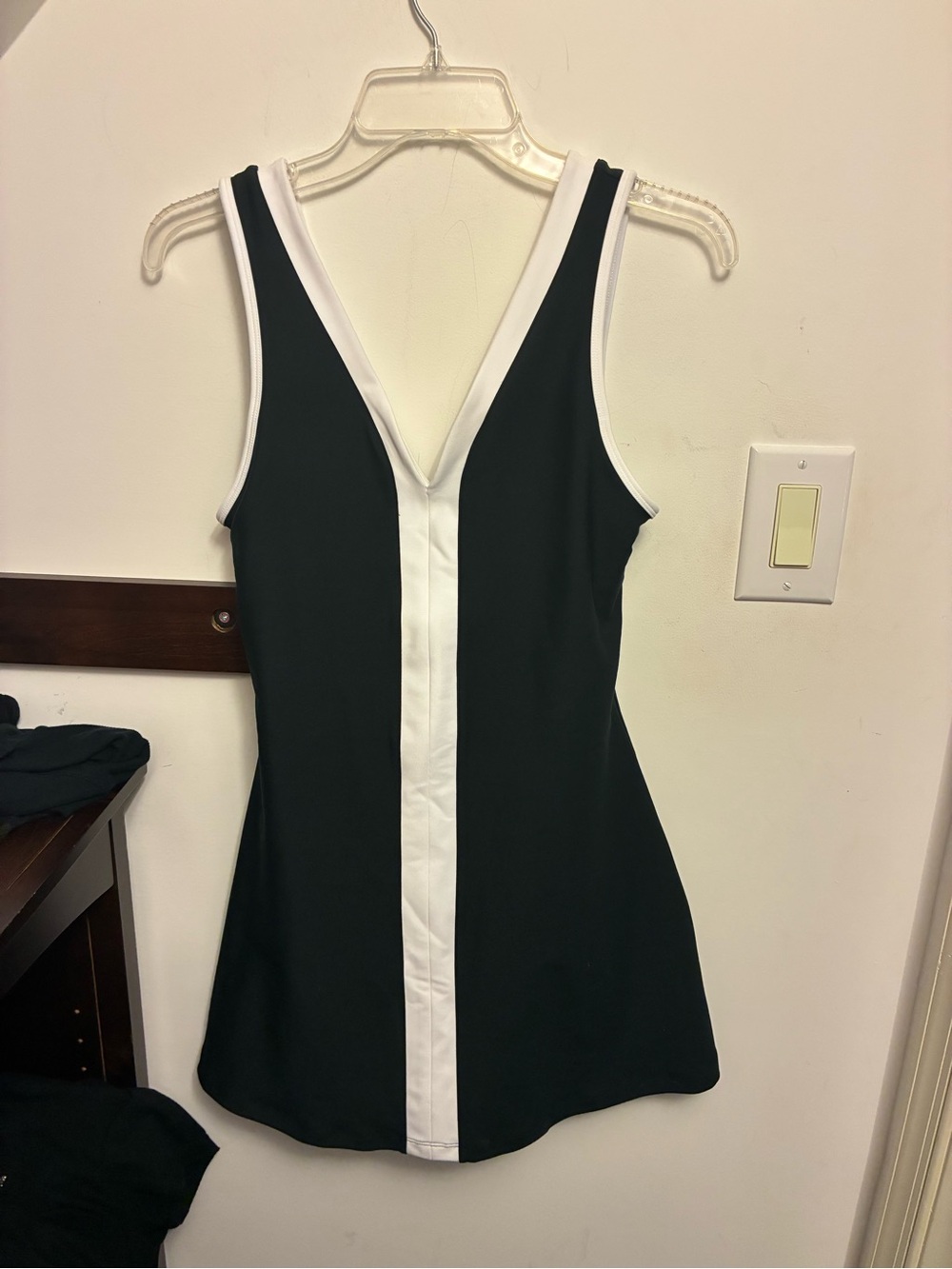 Abercrombie & Fitch Black Mini Dress with White Center Stripe